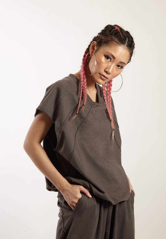 OCWA X VEDECI SAINT OVERSIZED SLEEVELESS TOP ASH GREY