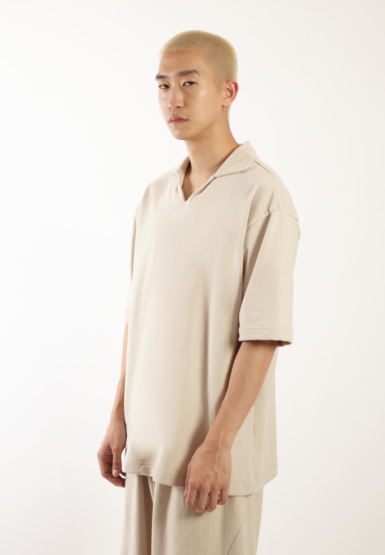 OCWA X VEDECI JOSH SPORTY POLO SHIRT BEIGE CREAM