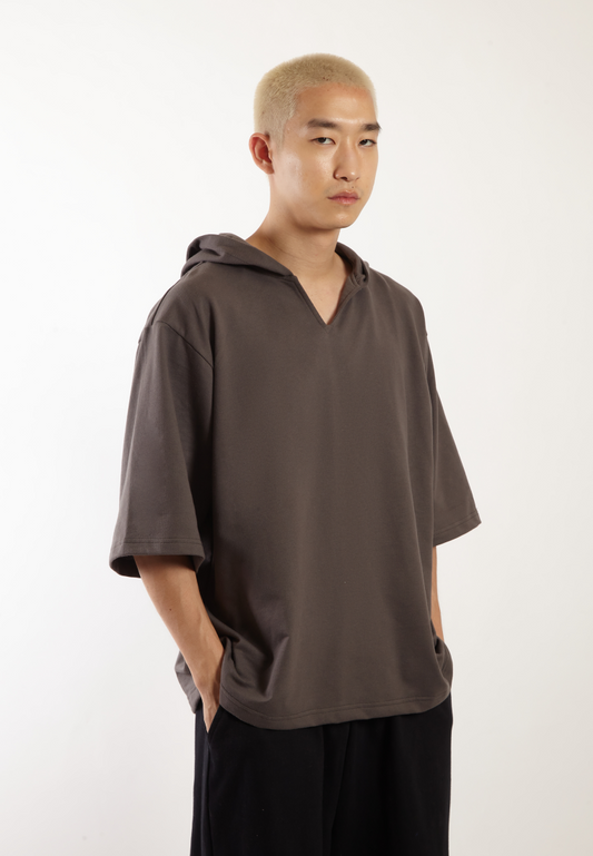 OCWA X VEDECI OVERSIZED BLAZE SHORT SLEEVE HOODIE ASH GREY