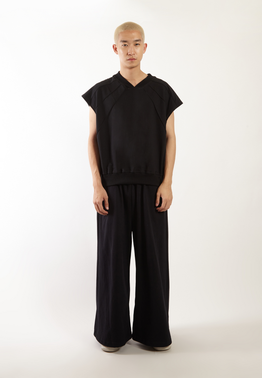 OCWA X VEDECI SAINT OVERSIZED SLEEVELESS TOP BLACK