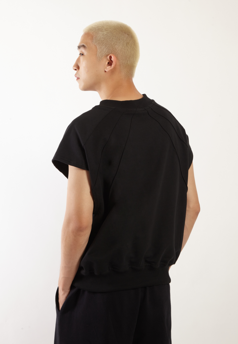 OCWA X VEDECI SAINT OVERSIZED SLEEVELESS TOP BLACK