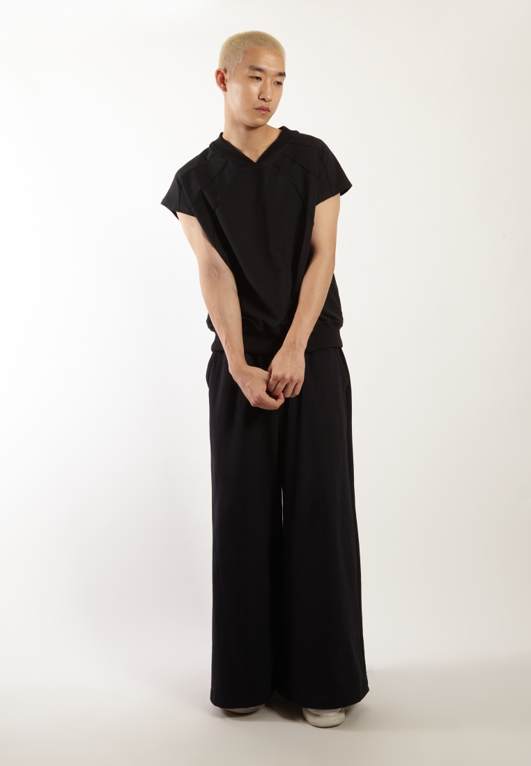 OCWA X VEDECI SAINT OVERSIZED SLEEVELESS TOP BLACK