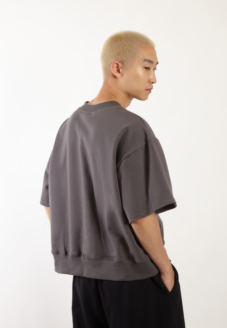 OCWA X VEDECI LUKE OVERSIZED SHORT SLEEVE SWEATER ASH GREY