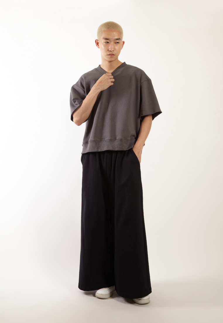 OCWA X VEDECI LUKE OVERSIZED SHORT SLEEVE SWEATER ASH GREY