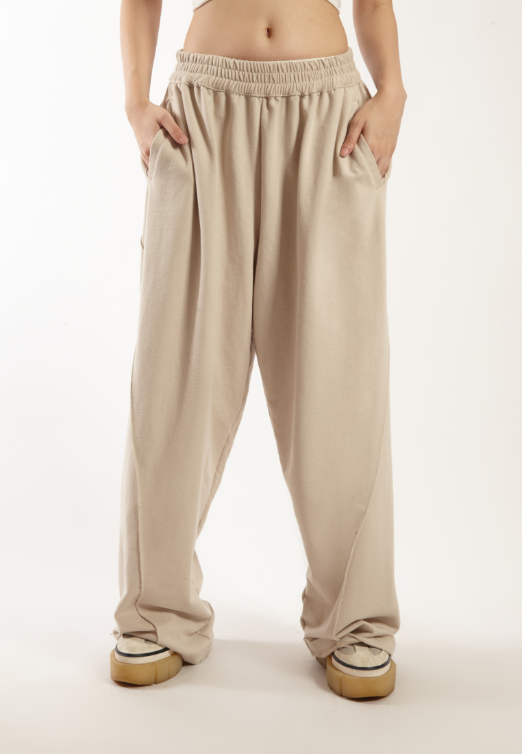 OCWA X VEDECI KENDRICK FLARE TRACK PANTS BEIGE CREAM