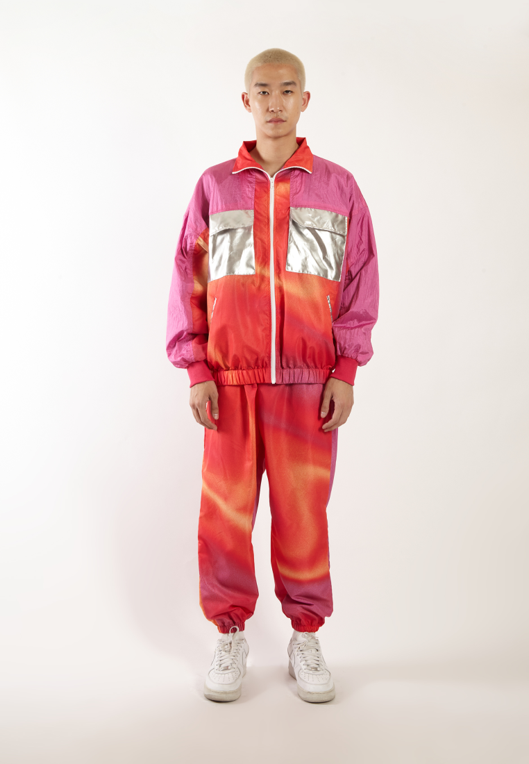 OCWA X NAELS MATES FANTASIA 80S INSPIRED WATERPROOF JACKET PINK ORANGE