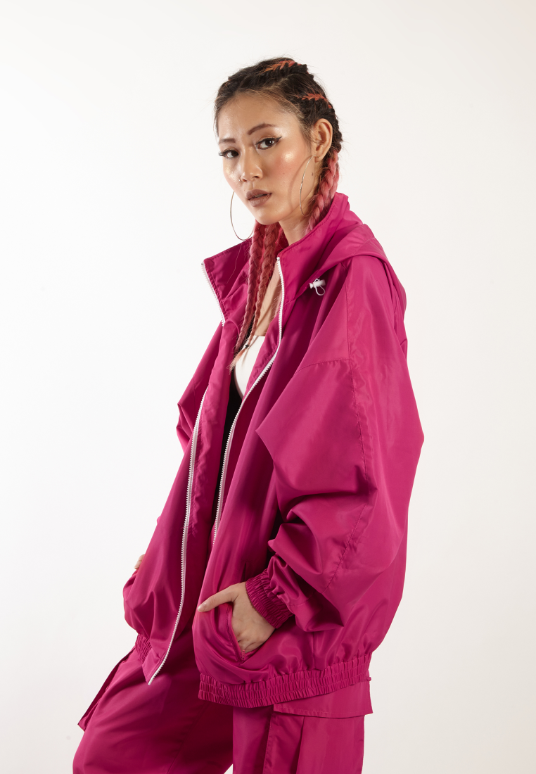 OCWA OVERSIZED WATER PROOF REVO SPORTS JACKET PINK FUCHSIA WOMAN