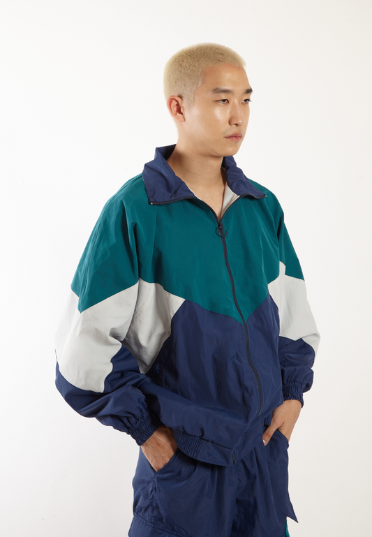 OCWA GALEO GREEN GREY NAVY BLUE OVERSIZED 80'S INSPIRED JACKET MEN