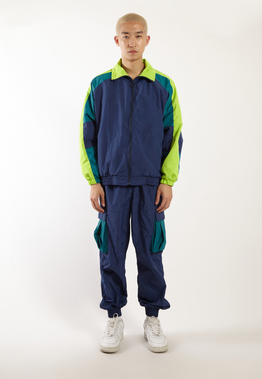 OCWA MIA NEON GREEN NAVY OVERSIZED 80'S INSPIRED JACKET