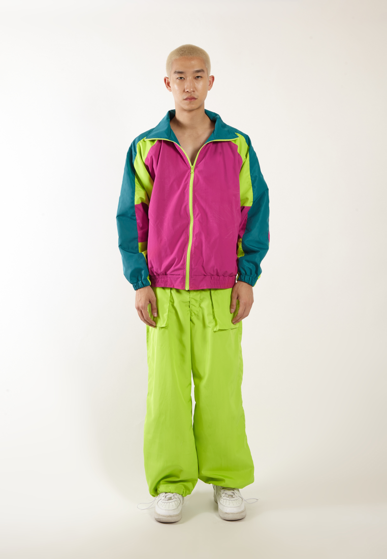 OCWA MIA NEON GREEN PINK FUCHSIA OVERSIZED 80'S INSPIRED JACKET MEN