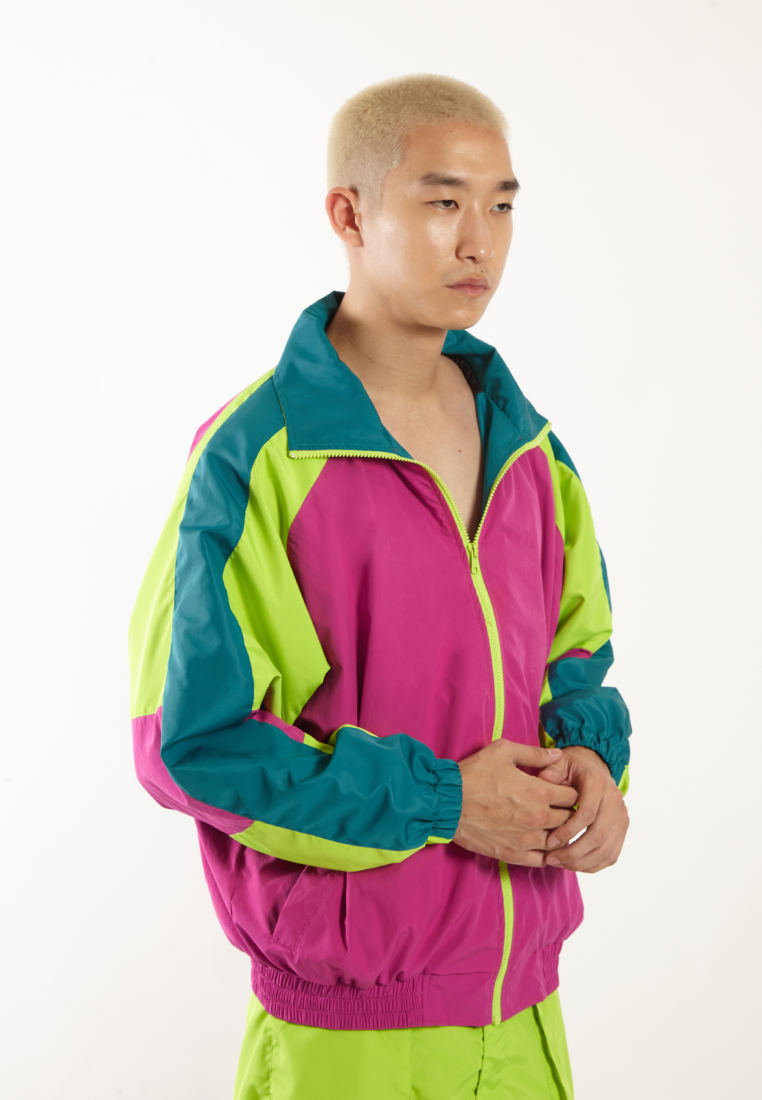 OCWA MIA NEON GREEN PINK FUCHSIA OVERSIZED 80'S INSPIRED JACKET MEN