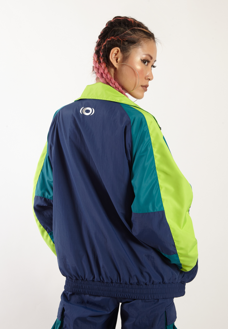 OCWA MIA NEON GREEN NAVY OVERSIZED 80'S INSPIRED JACKET