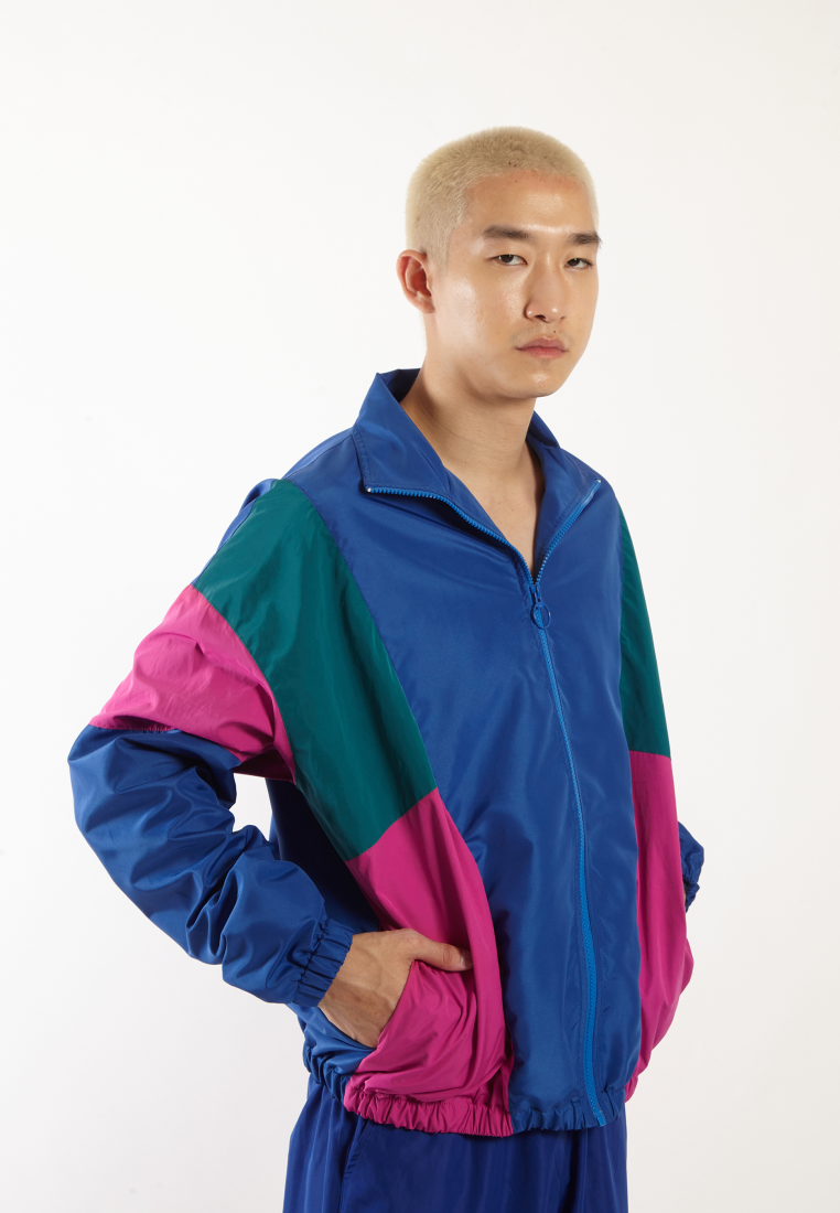 OCWA POSH 80S INSPIRED GREEN PINK FUCHSIA BLUE WATERPROOF JACKET