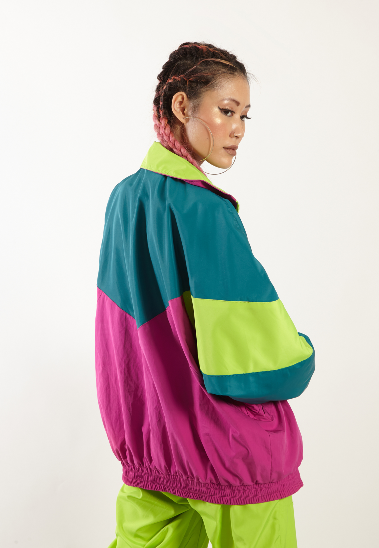 OCWA MARS NEON GREEN PINK FUCHSIA OVERSIZED 80'S INSPIRED JACKET