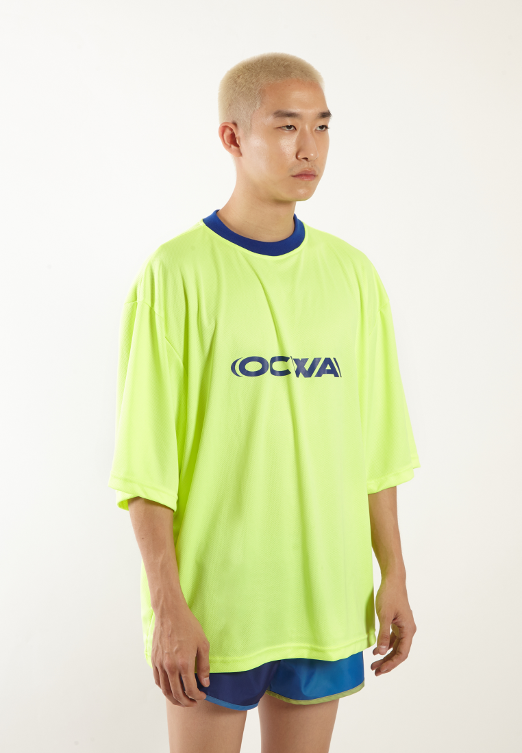 OCWA MINO OVERSIZED NEON YELLOW ELECTRIC BLUE DRYFIT JERSEY TEE