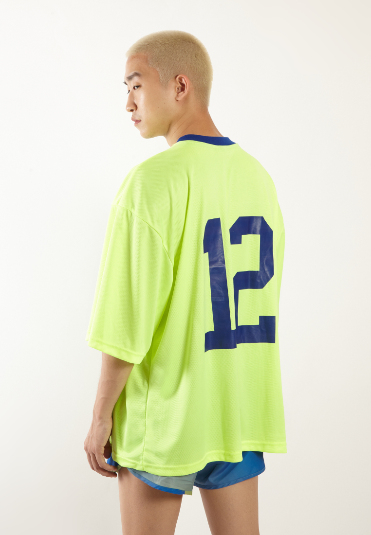 OCWA MINO OVERSIZED NEON YELLOW ELECTRIC BLUE DRYFIT JERSEY TEE