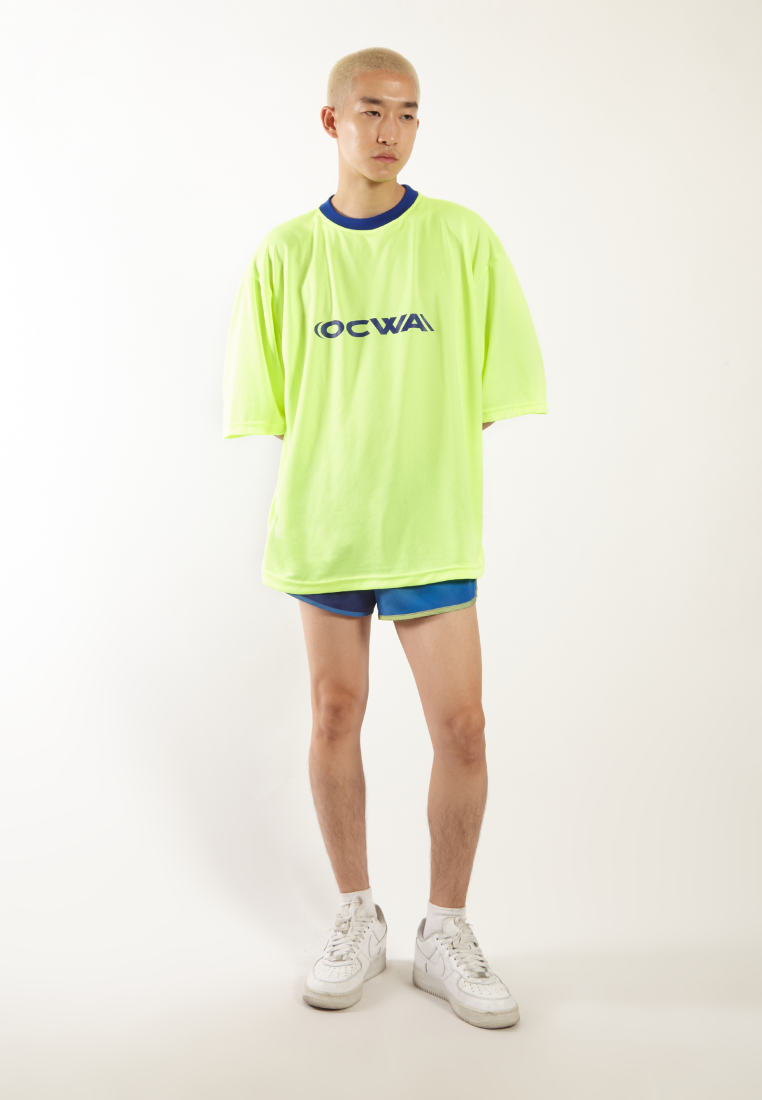 OCWA MINO OVERSIZED NEON YELLOW ELECTRIC BLUE DRYFIT JERSEY TEE