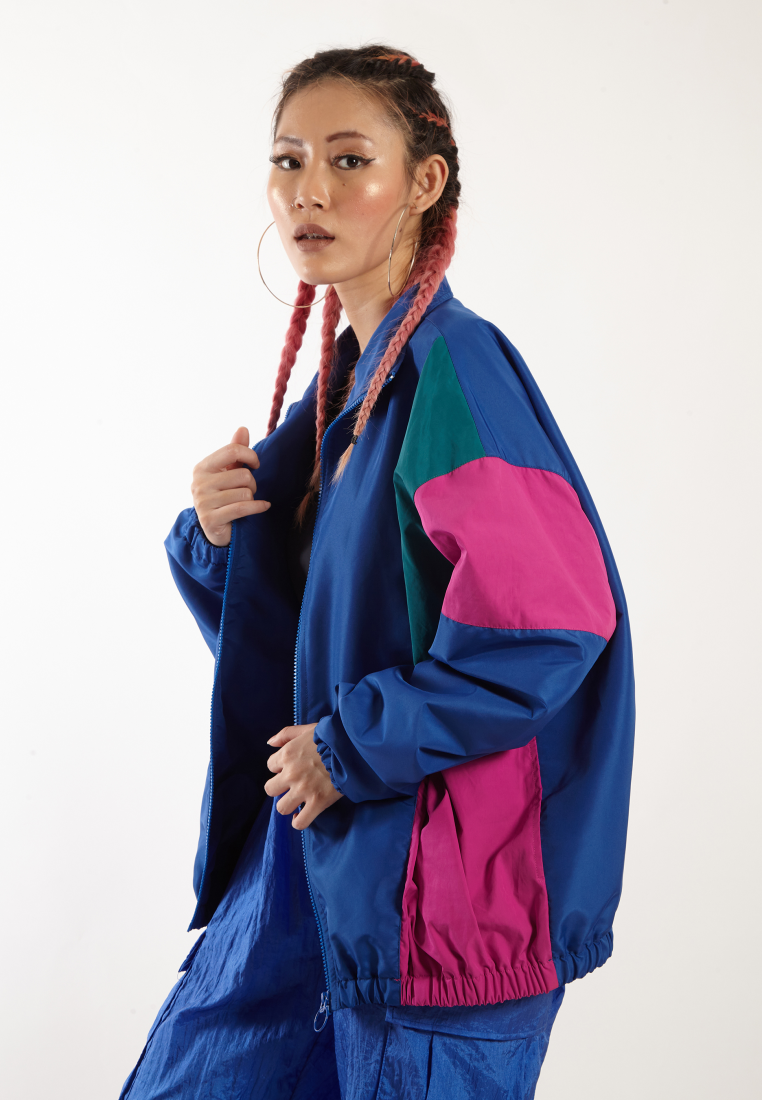 OCWA POSH 80S INSPIRED GREEN PINK FUCHSIA BLUE WATERPROOF JACKET