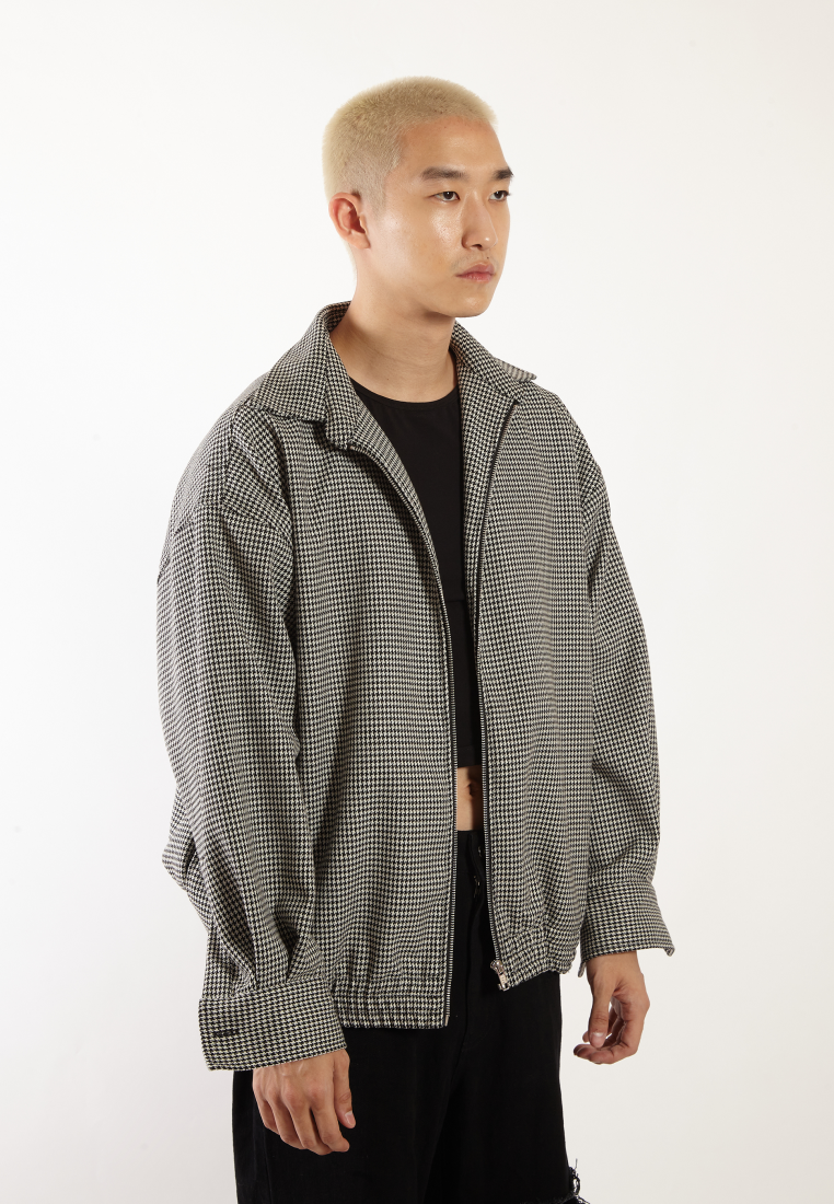 OCWA DANTE OVERSIZED HOUNDSTOOTH BLACK AND WHITE JACKET