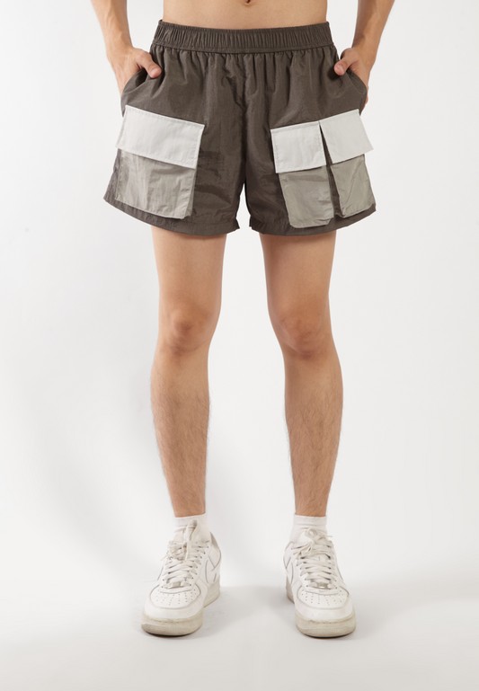 OCWA RUBEN COLORBLOCK WATERPROOF SPORTY RUNNING SHORT GREY