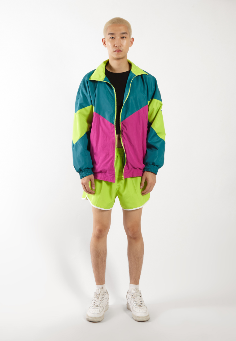 OCWA MARS NEON GREEN PINK FUCHSIA OVERSIZED 80'S INSPIRED JACKET