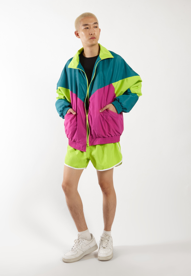 OCWA MARS NEON GREEN PINK FUCHSIA OVERSIZED 80'S INSPIRED JACKET