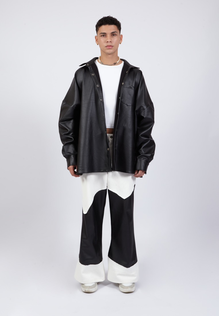 OCWA BROOKLYN OVERSIZED LEATHER Y2K SHIRT