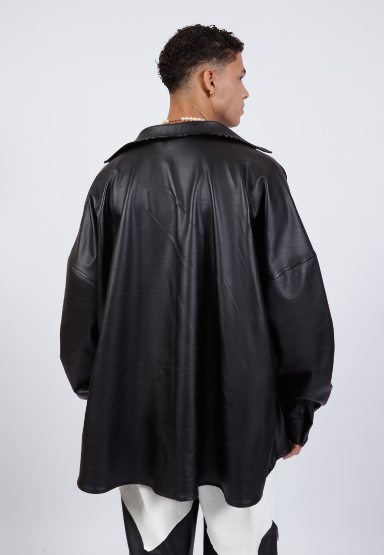 OCWA BROOKLYN OVERSIZED LEATHER Y2K SHIRT