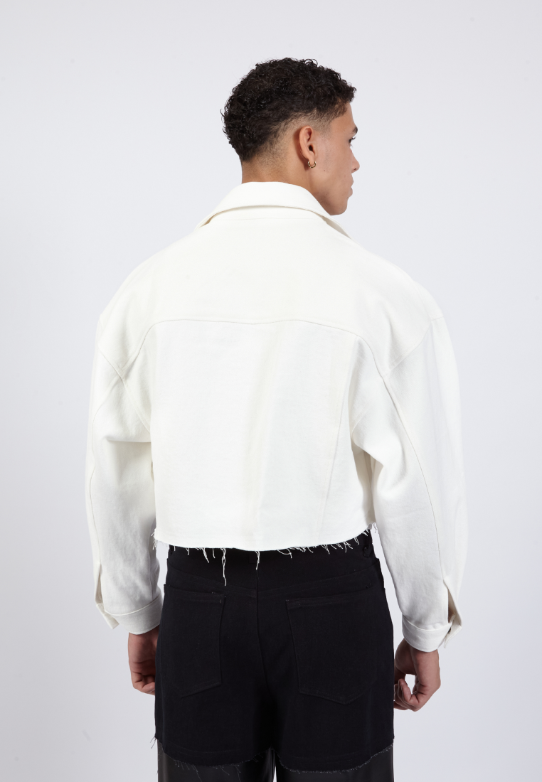 OCWA KOA WHITE CROP DENIM JACKET