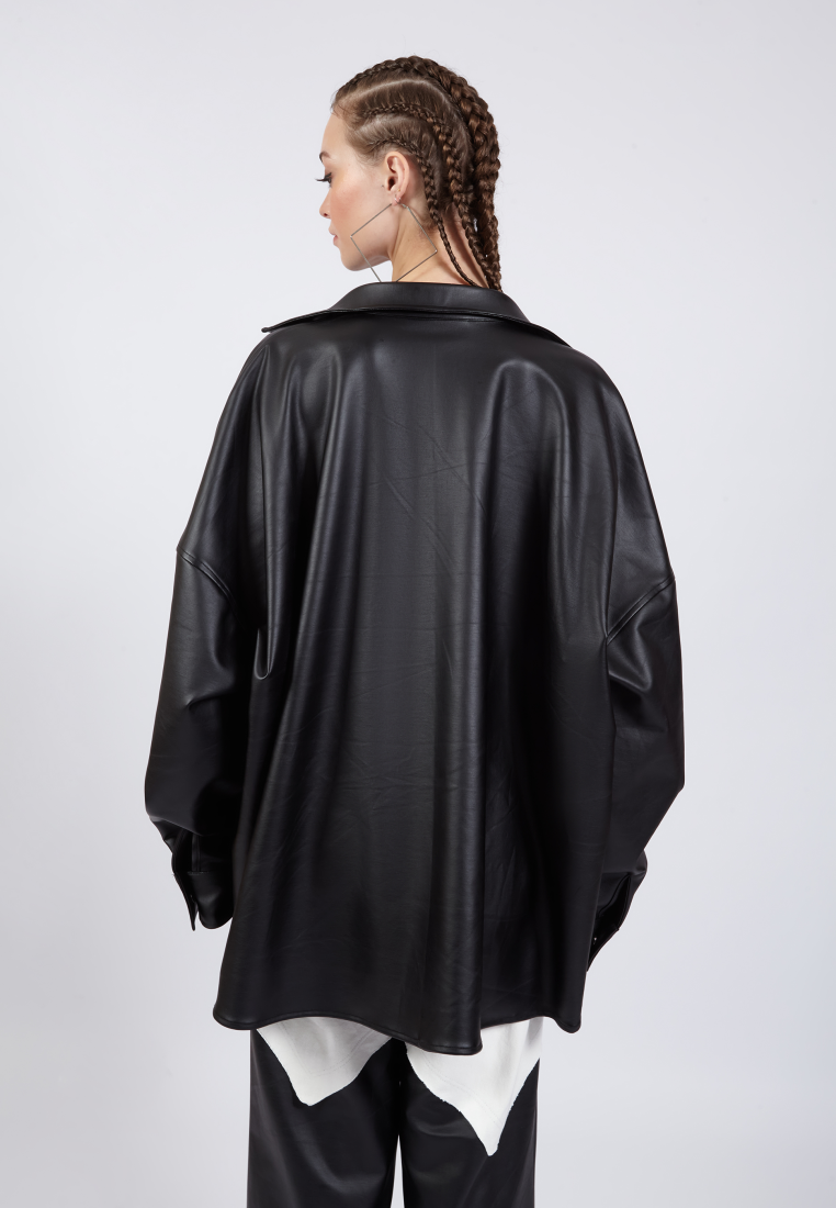 OCWA BROOKLYN OVERSIZED LEATHER Y2K SHIRT