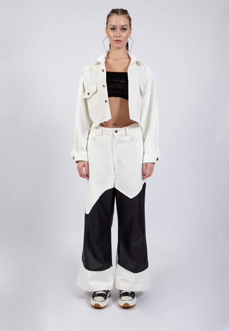 OCWA KOA WHITE CROP DENIM JACKET