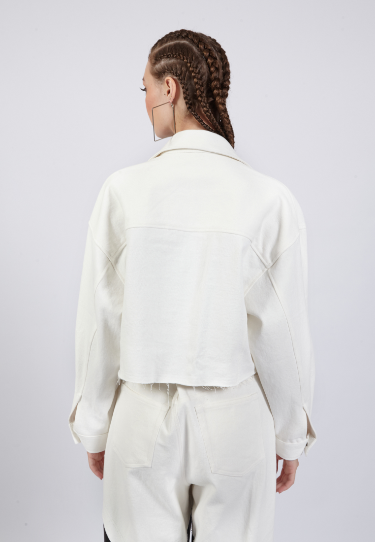 OCWA KOA WHITE CROP DENIM JACKET