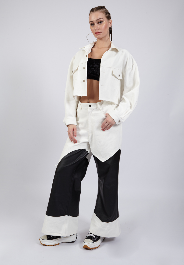 OCWA KOA WHITE CROP DENIM JACKET
