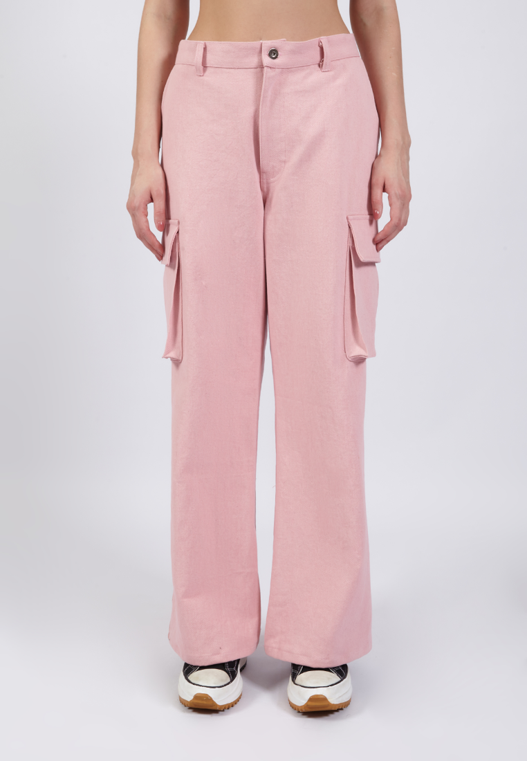 OCWA JESS FLARE CARGO DENIM PINK
