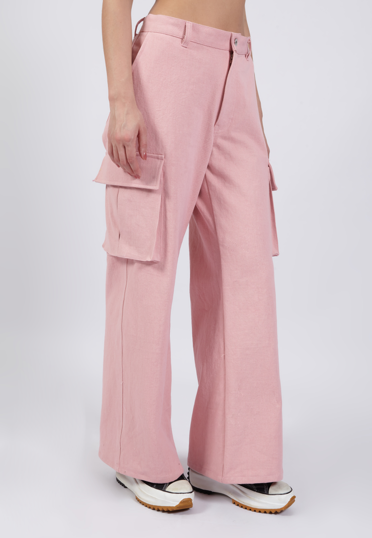 OCWA JESS FLARE CARGO DENIM PINK