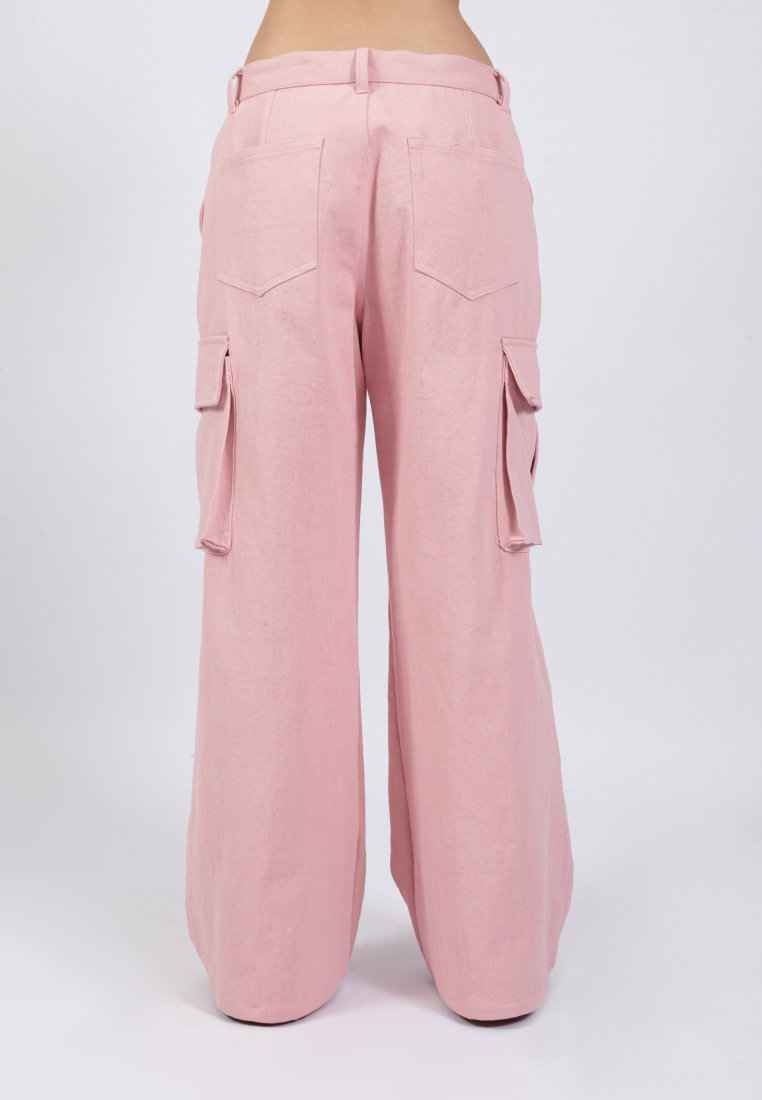 OCWA JESS FLARE CARGO DENIM PINK