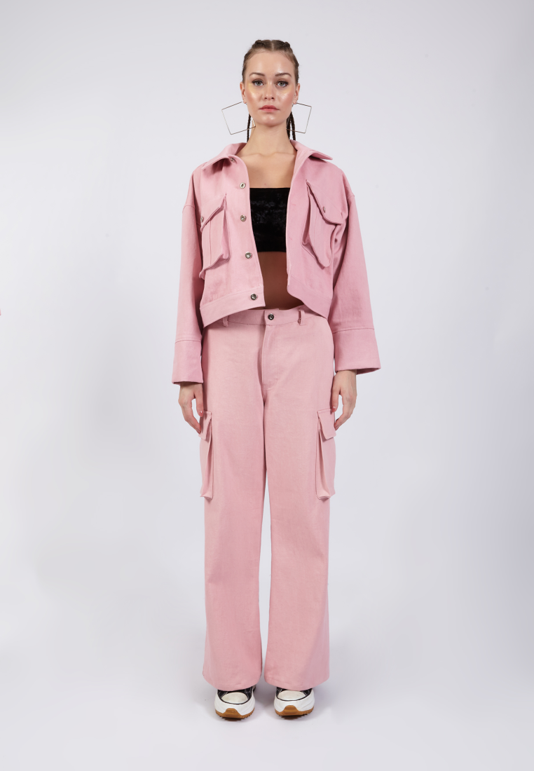 OCWA PREACH PINK OVERSIZED DENIM JACKET