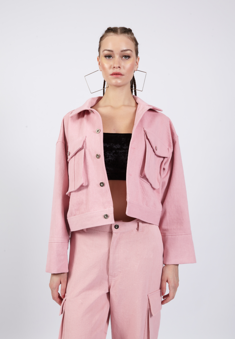 OCWA PREACH PINK OVERSIZED DENIM JACKET