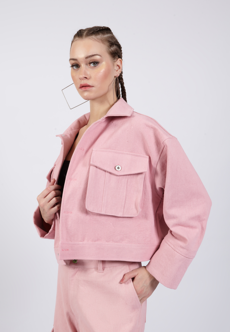 OCWA PREACH PINK OVERSIZED DENIM JACKET