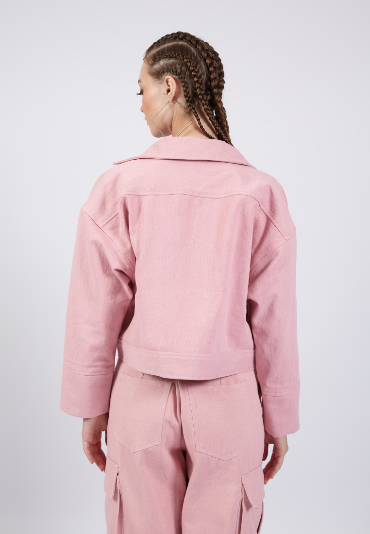 OCWA PREACH PINK OVERSIZED DENIM JACKET