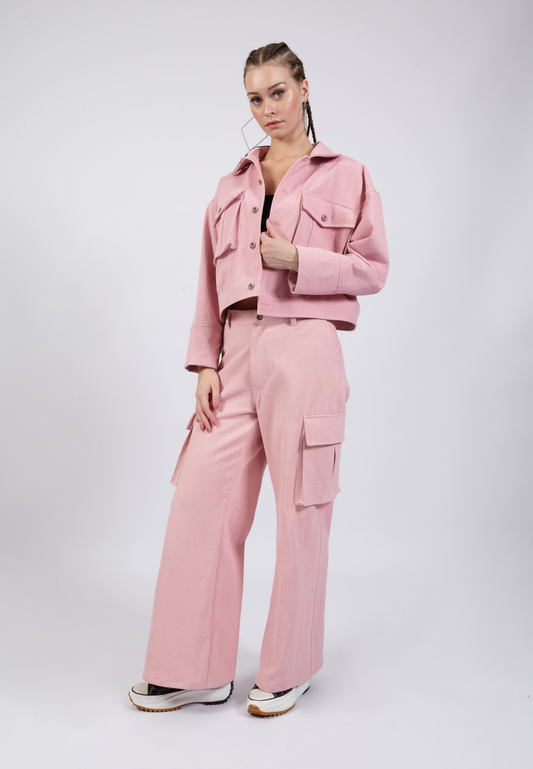 OCWA PREACH PINK OVERSIZED DENIM JACKET