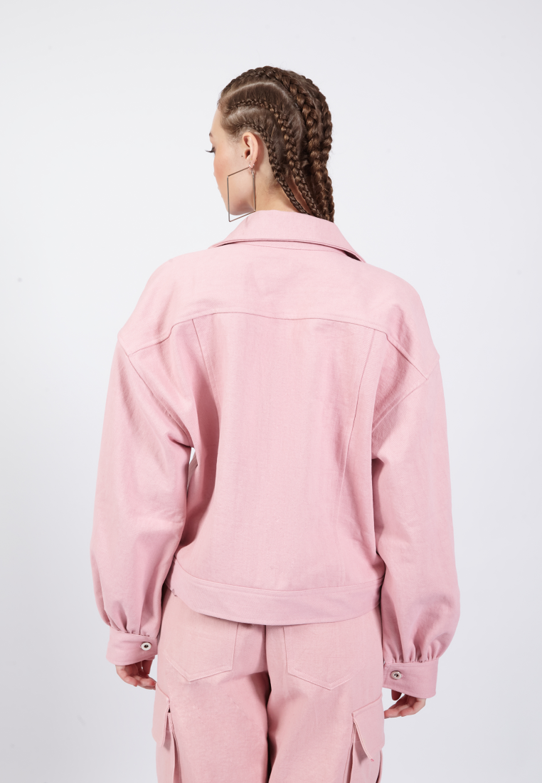 OCWA POPE PINK OVERSIZED PUFF DENIM JACKET
