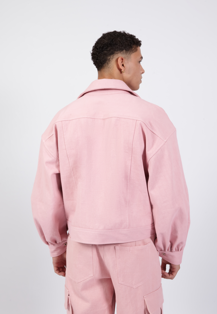 OCWA POPE PINK OVERSIZED PUFF DENIM JACKET