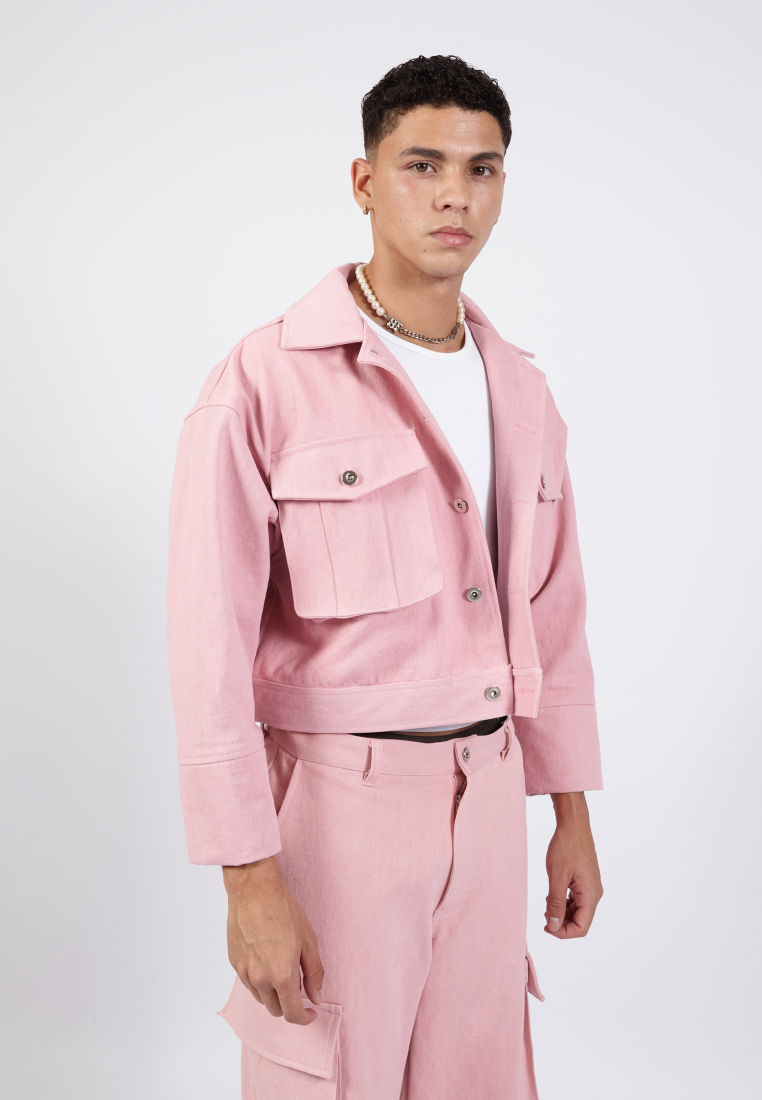 OCWA PREACH PINK OVERSIZED DENIM JACKET