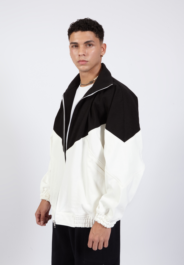 OCWA ATLAS OVERSIZED COLORBLOCK BLACK WHITE DENIM JACKET