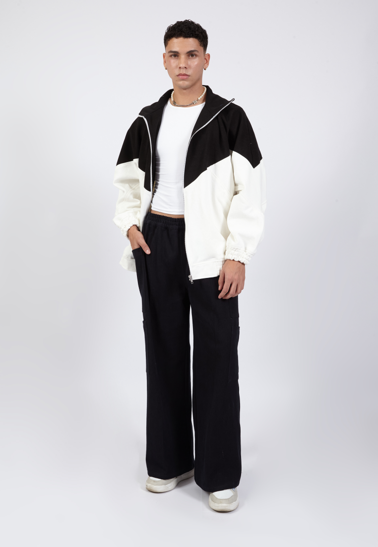OCWA ATLAS OVERSIZED COLORBLOCK BLACK WHITE DENIM JACKET