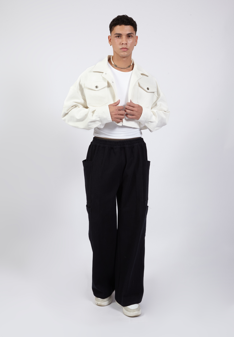 OCWA JULES WHITE CROP DENIM JACKET