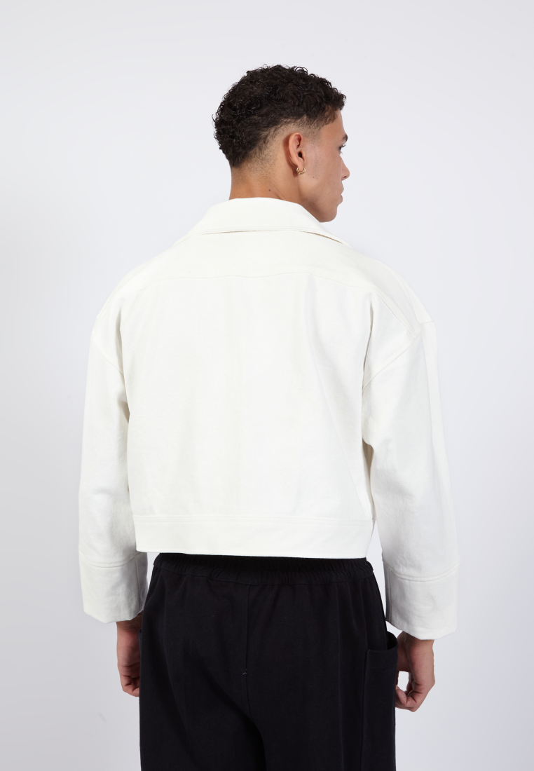 OCWA PREACH WHITE OVERSIZED DENIM JACKET