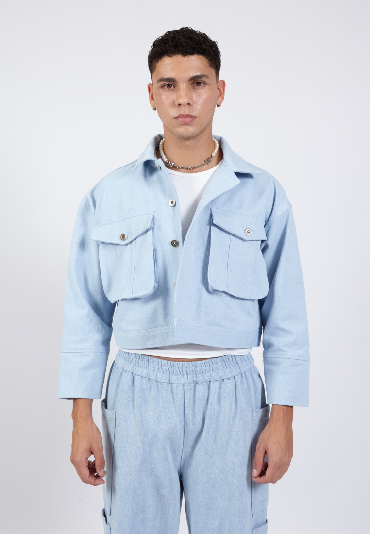 OCWA PREACH LIGHT BLUE OVERSIZED DENIM JACKET