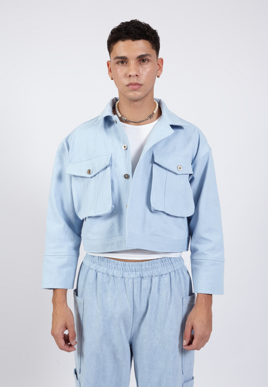 OCWA PREACH LIGHT BLUE OVERSIZED DENIM JACKET